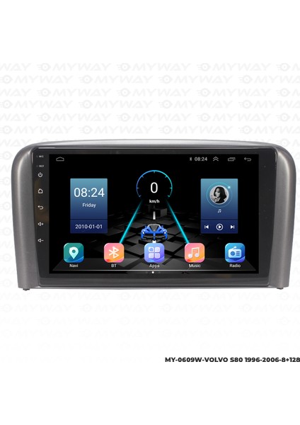 Volvo S80 Android Carplay Multimedya Navigasyon Ekran Teyp 8GB+128GB