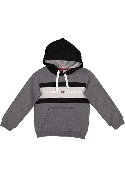 Ember Erkek Çocuk Kapüşonlu Sweatshirt Gri Melanj