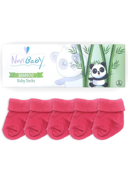 5'li Bambu Yenidoğan Bebek Çorabı I Candy I 0-6 Ay
