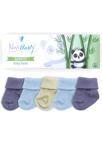 5'li Bambu Yenidoğan Bebek Çorabı I Rainy I 0-6 Ay