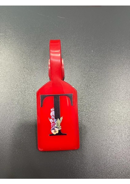 T Harf Kırmızı Bavul Etiketi,valiz Etiketi,kartlık,isimlik,bagaj Etiketi