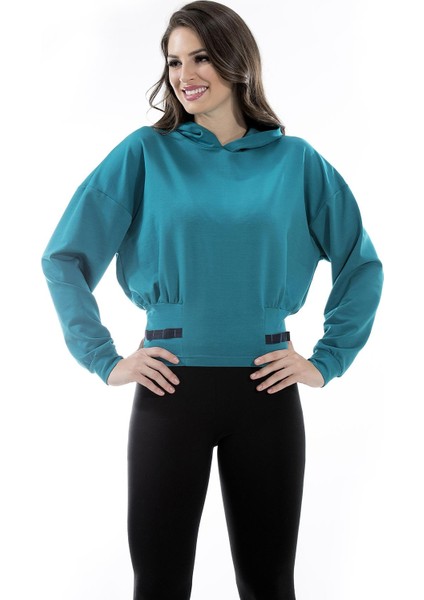 Kapüşonlu Bel Detaylı Sweatshirt (B20-16790)