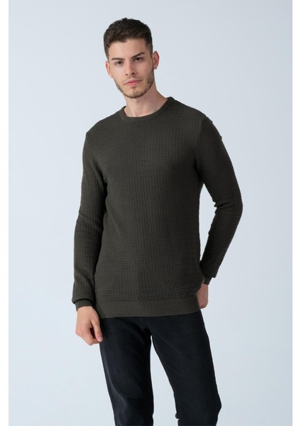 Bisiklet Yaka Jakarlı Kazak (E20-512500)