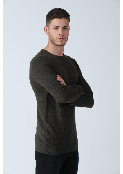 Bisiklet Yaka Jakarlı Kazak (E20-512500) modelleri