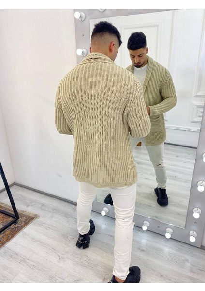 Hırka Kalın Örgü Şal Yaka Cepli Panço Triko Hırka fiyatları