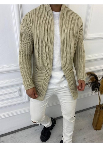 Hırka Kalın Örgü Şal Yaka Cepli Panço Triko Hırka indirimleri