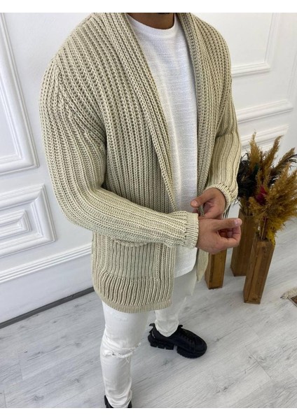 Hırka Kalın Örgü Şal Yaka Cepli Panço Triko Hırka modelleri