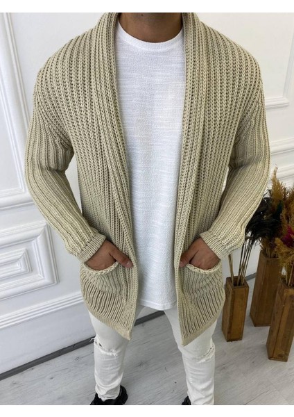 Hırka Kalın Örgü Şal Yaka Cepli Panço Triko Hırka fırsatları