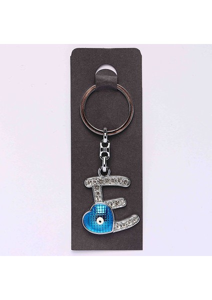 Nazar Boncuklu Krom ve Taşlı( E Harfi) ANAHTARLIK-ANAH504
