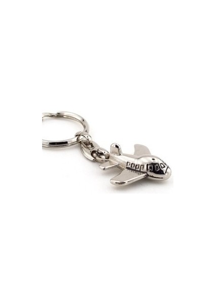 Jumbo Uçak Parlak Metal Anahtarlık (M11) -ANAH171