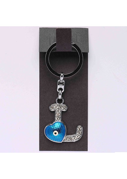 Nazar Boncuklu Krom ve Taşlı( L Harfi) ANAHTARLIK-ANAH505