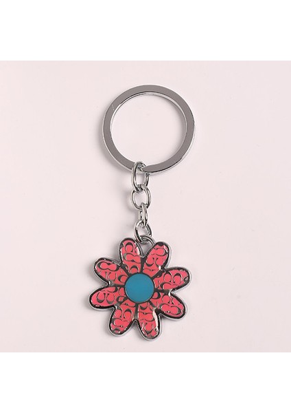 Çiçek Tasarımlı Metal ANAHTARLIK-PEMBE-ANAH286