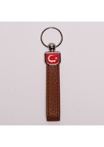 Deri Saplı Anahtarlık Kahverengi (M9)-ANAH393