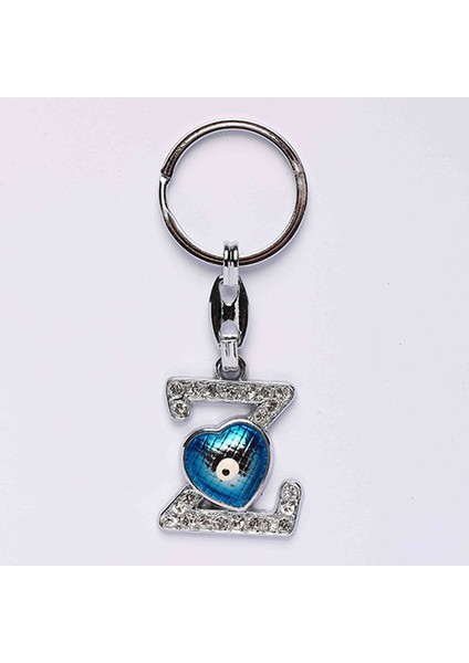Nazar Boncuklu Krom ve Taşlı( Z Harfi) ANAHTARLIK-ANAH489