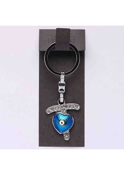 Nazar Boncuklu Krom ve Taşlı( T Harfi) ANAHTARLIK-ANAH506