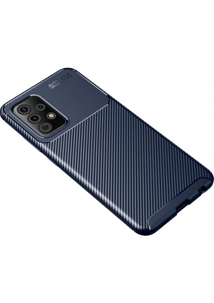 Samsung Galaxy A52 Kılıf Focus Karbon Silikon - Lacivert 300099