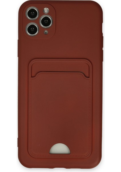 Iphone 11 Pro Max Kılıf Kelvin Kartvizitli Silikon - Bordo