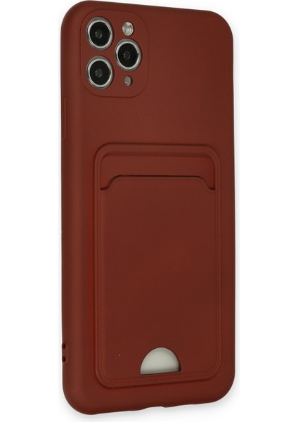 Iphone 11 Pro Max Kılıf Kelvin Kartvizitli Silikon - Bordo