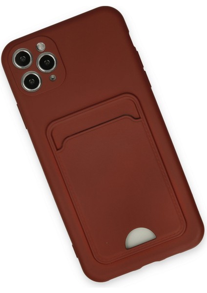 Iphone 11 Pro Max Kılıf Kelvin Kartvizitli Silikon - Bordo