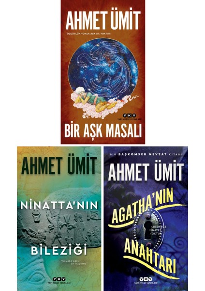 Bir Aşk Masalı - Ninatta'nın Bileziği - Agatha'nın Anahtarı - 3 Kitap - Ahmet Ümit