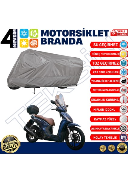 Kymco People 125 Arka Çanta Uyumlu Motosiklet Brandası Motor Brandası (A+ Kalite) fiyatları