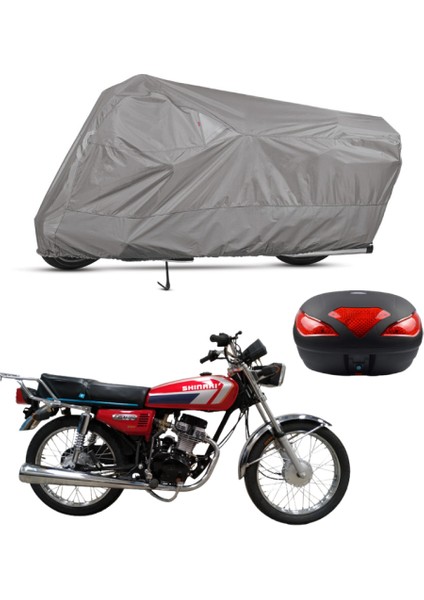 Shinari Taipar 125CC Arka Çanta Uyumlu Motosiklet Brandası Motor Brandası (A+ Kalite)