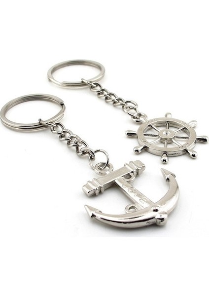 Çapa Dümen 2'li Metal Anahtarlık- KC688-ANAH168