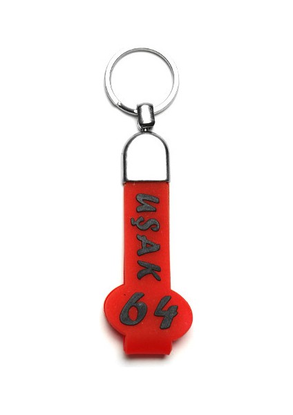 Slikon Saplı Şehir Plaka ANAHTARLIK-(UŞAK64)-ANAH160