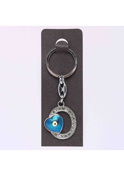 Nazar Boncuklu Krom ve Taşlı( O Harfi) ANAHTARLIK-ANAH508