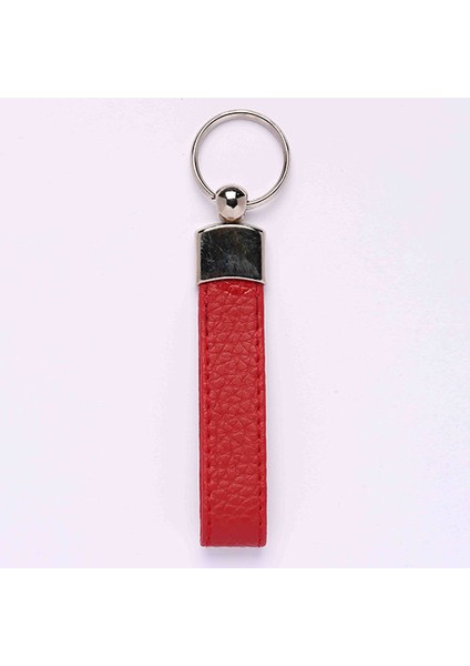 Deri Saplı Anahtarlık KIRMIZI-METAL-ANAH05