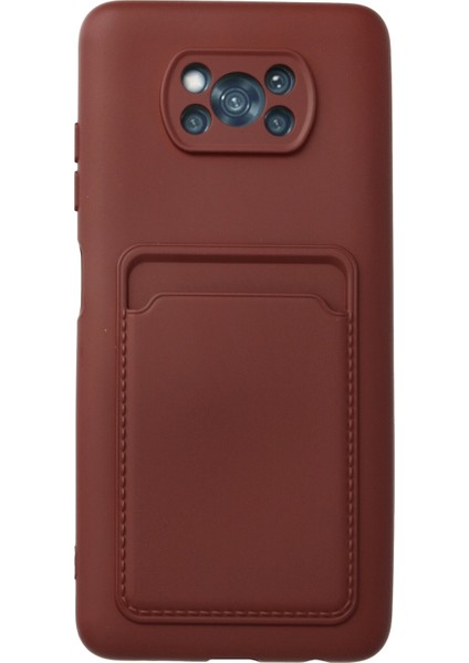Xiaomi Pocophone X3 Kılıf Kelvin Kartvizitli Silikon - Bordo 300099