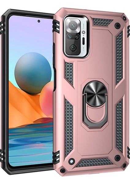 Xiaomi Redmi Note 10 Pro Kılıf Sofya Yüzüklü Silikon Kapak - Rose