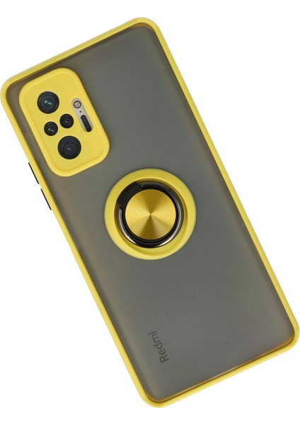 Xiaomi Redmi Note 10 Pro Kılıf Montreal Yüzüklü Silikon Kapak - Sarı 300099