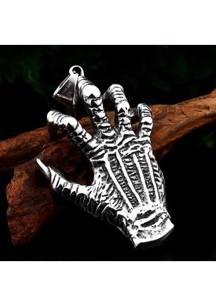 Titanyum Paslanmaz Çelik Yeşil Göz Iskelet El Kolye /yeşil Cam Göz Illuminate Kurukafa El Kolye fiyatları