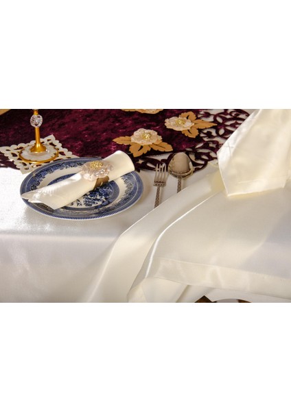 Mina Kadife Kumaş Kreme Mor Sofra Tk. 8 Kşl. 160X230 cm 26 Prç. - 1235 modelleri