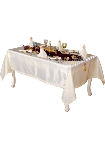 Mina Kadife Kumaş Kreme Mor Sofra Tk. 8 Kşl. 160X230 cm 26 Prç. - 1235 fırsatları