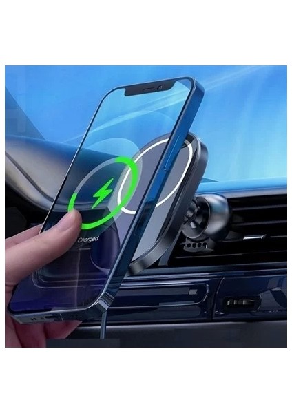 ® 15W Mıknatıslı Takılabilen Hızlı Şarj Tüm Cihaz ve Araçlara Uyumlu Araç Içi Şarj Cihazı