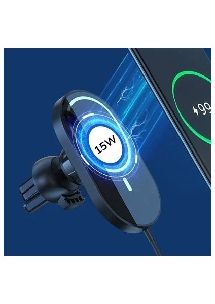 ® 15W Mıknatıslı Takılabilen Hızlı Şarj Tüm Cihaz ve Araçlara Uyumlu Araç Içi Şarj Cihazı