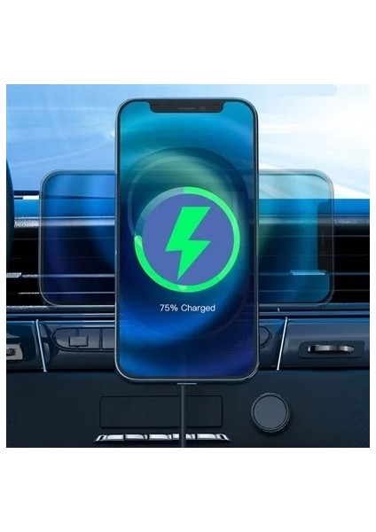 ® 15W Mıknatıslı Takılabilen Hızlı Şarj Tüm Cihaz ve Araçlara Uyumlu Araç Içi Şarj Cihazı