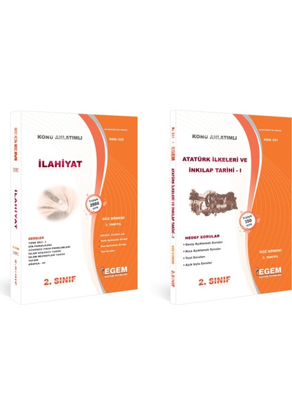 Açık Öğretim (AÖF) İlahiyat 2. Sınıf Güz Dönemi 3 Dönem Konu ve Soru Set