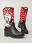 Minnie Mouse Kırmızı Puantiye Baskılı Peluşlu Su Geçirmeyen Kız Çocuk Yağmur Çizmesi 1