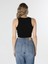 Slim Fit Yazı Baskılı Siyah Kadın Atlet 2