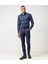 Printed Easy Iron Slim Shirt Df Blue Erkek Gömlek 1