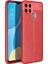 Oppo A15 Kılıf Focus Derili Silikon - Kırmızı 300099 2