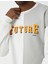 Slogan Baskılı Sweatshirt Şardonlu Bisiklet Yaka 5