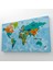 Dünya Haritası Ülke Başkentli Okyanuslu ve Dekoratif Kanvas Tablo ( Üç Parça ) 4
