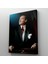 Atatürk Portre Tablosu Mustafa Kemal Atatürk Dikdörtgen Dekoratif Kanvas Tablo 4