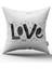 Çift Taraflı Beyaz Siyah Love Yazılı Dekoratif Dijital Baskı Kırlent Yastık Kılıfı - CGH474-CT 1