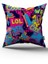 Çift Taraflı Siyah Çok Renkli Popart Desenli Dijital Baskı Kırlent Yastık Kılıfı - CGH397-CT 1