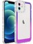 Apple iPhone 11 Kılıf Simli ve Renk Geçiş Tasarımlı Lens Korumalı Park Kapak Mor - Pembe 1